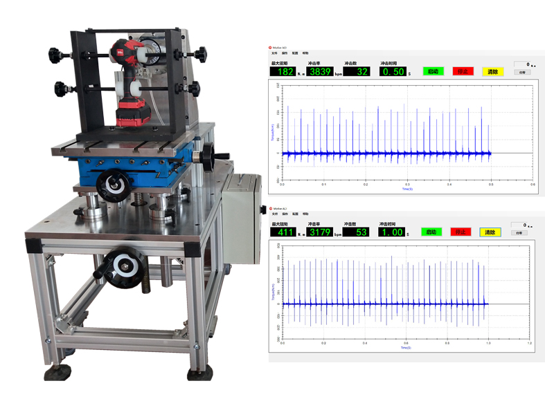 明磊沖擊扳手裝置及兩次曲線(xiàn)測(cè)試顯示圖